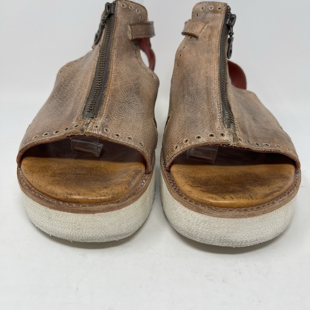 Bed Stu Clancy Buckle Platform Sandals Women's Size 10 Brown Leather Boho Rustic - Picture 6 of 11